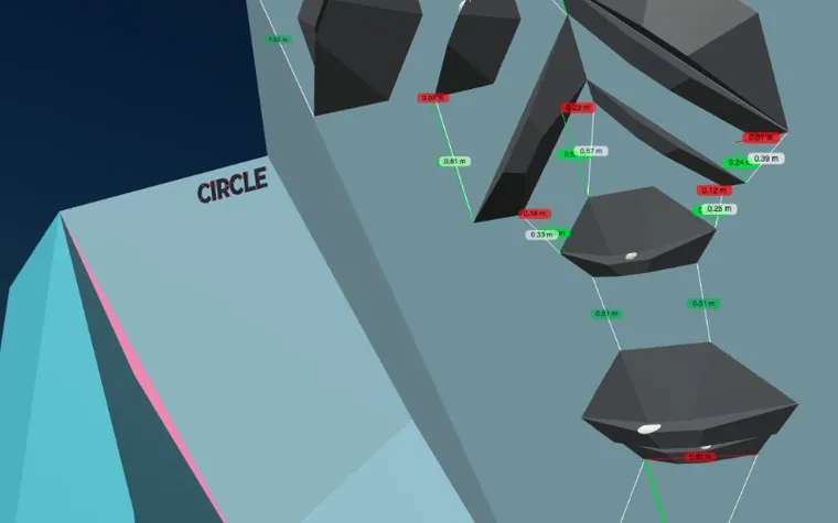 A route prepared on a Titan wall in Circle Workspace